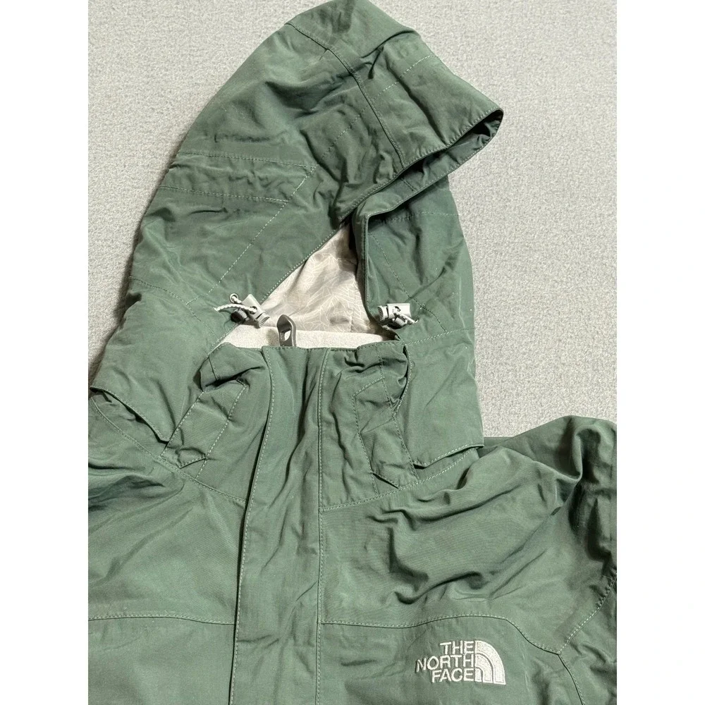 The North Face Mens HyVent Hooded Rain Jacket Green Medium Waterproof Shell In 1